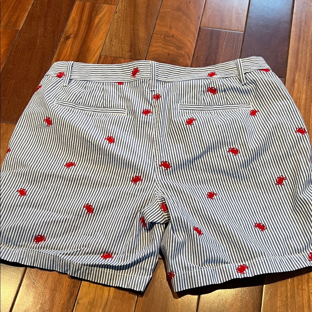 Talbots Navy Striped Shorts with Red Lobster Accents - Picture 7 of 8